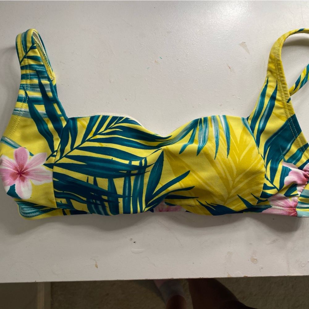 Kona Sol Yellow and Blue Bikini Top